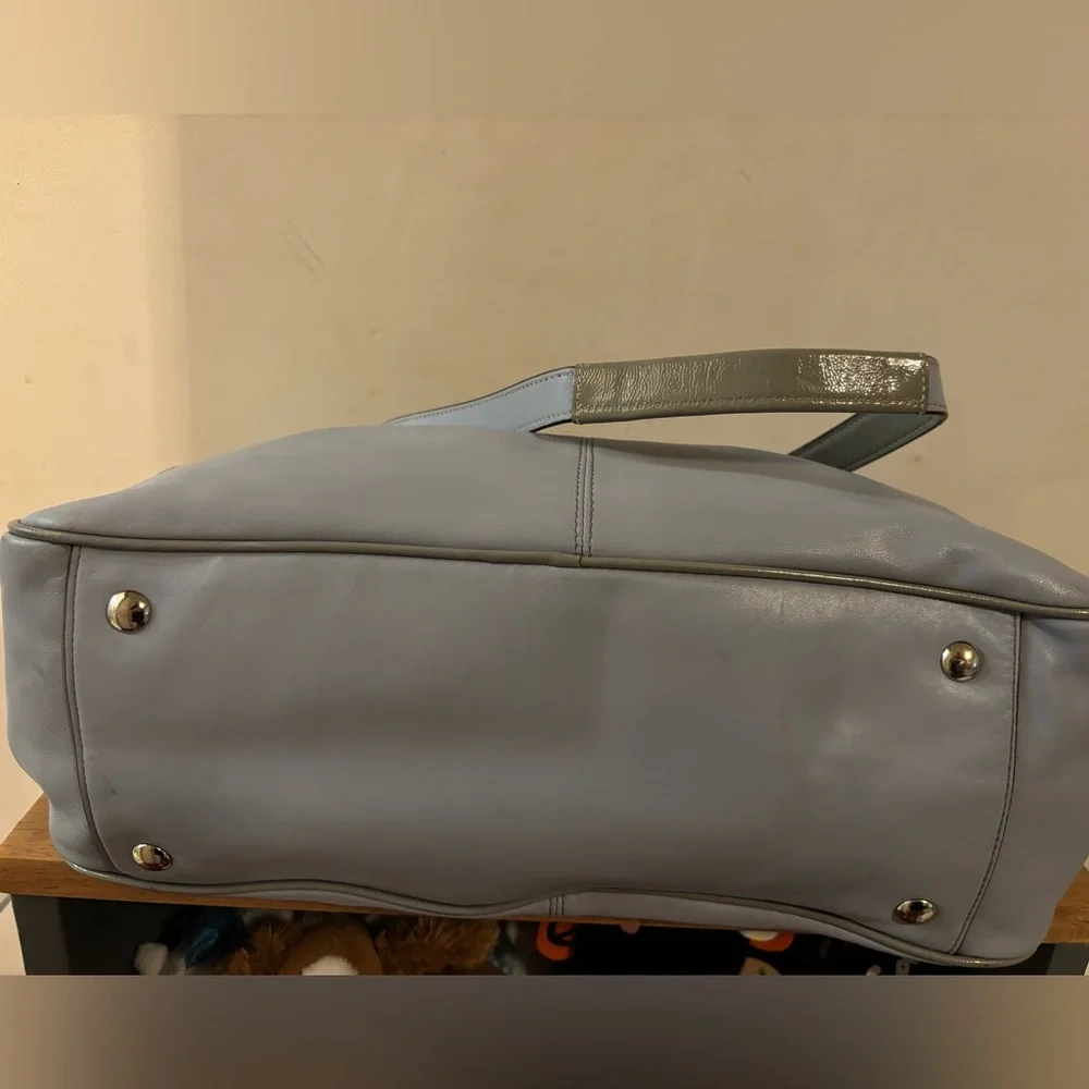 COACH ADDISON MULTI FUNCTION DIAPER BAG SATCHEL SKY BLUE LEATHER F18374 CROSSBOD